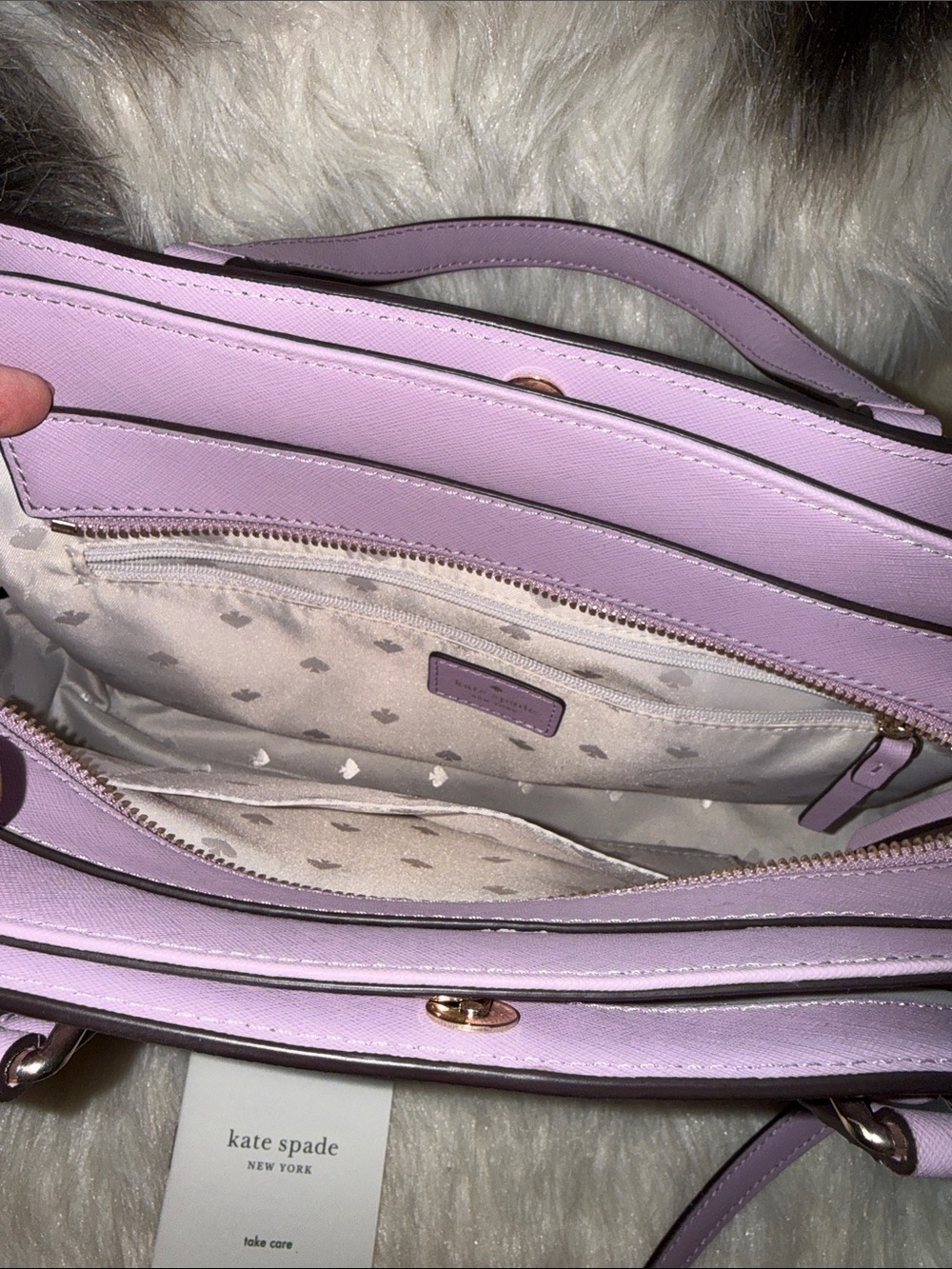 kate spade Pink Saffiano Leather Satchel with Gold Hardware - Picture 7 of 8